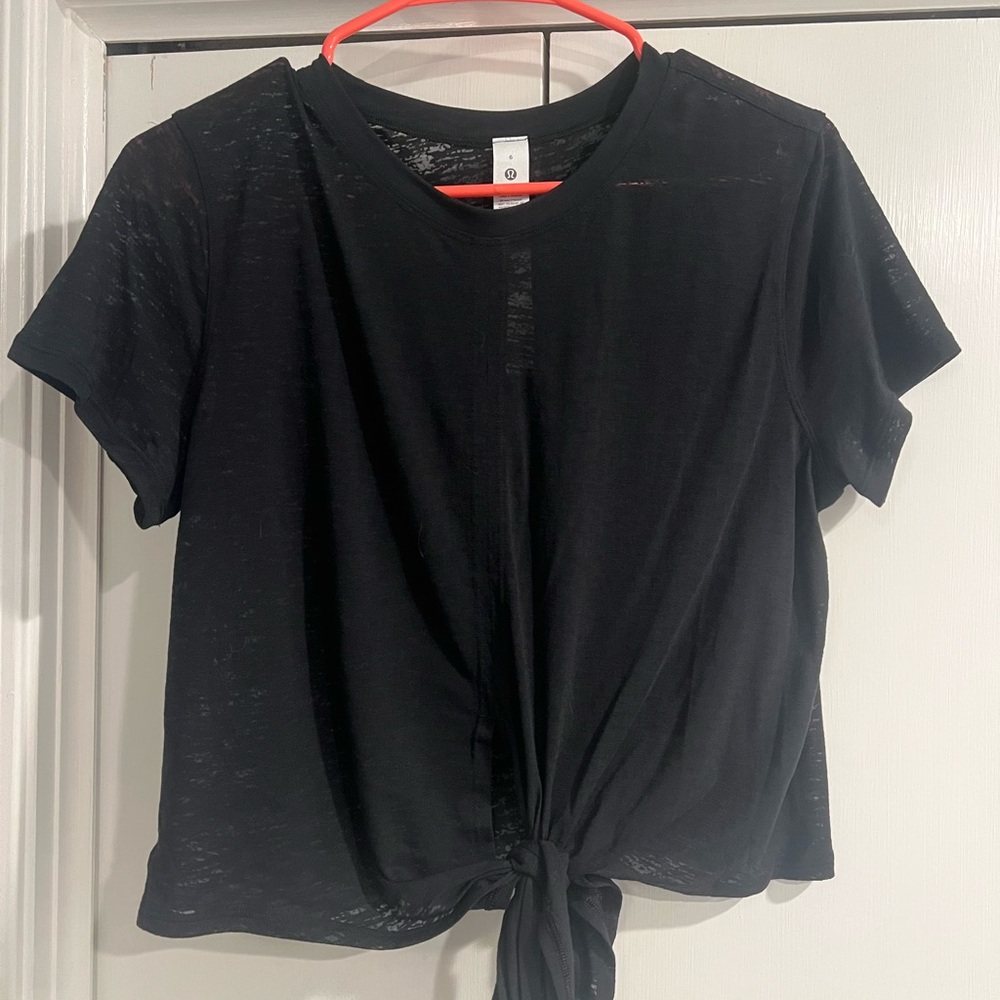 lululemon athletica Black Tie-Front Tee